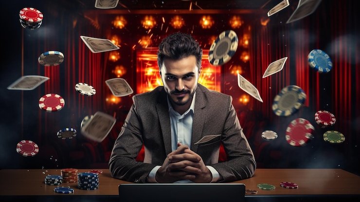 Dealer membagikan kartu dalam live Three Card Poker